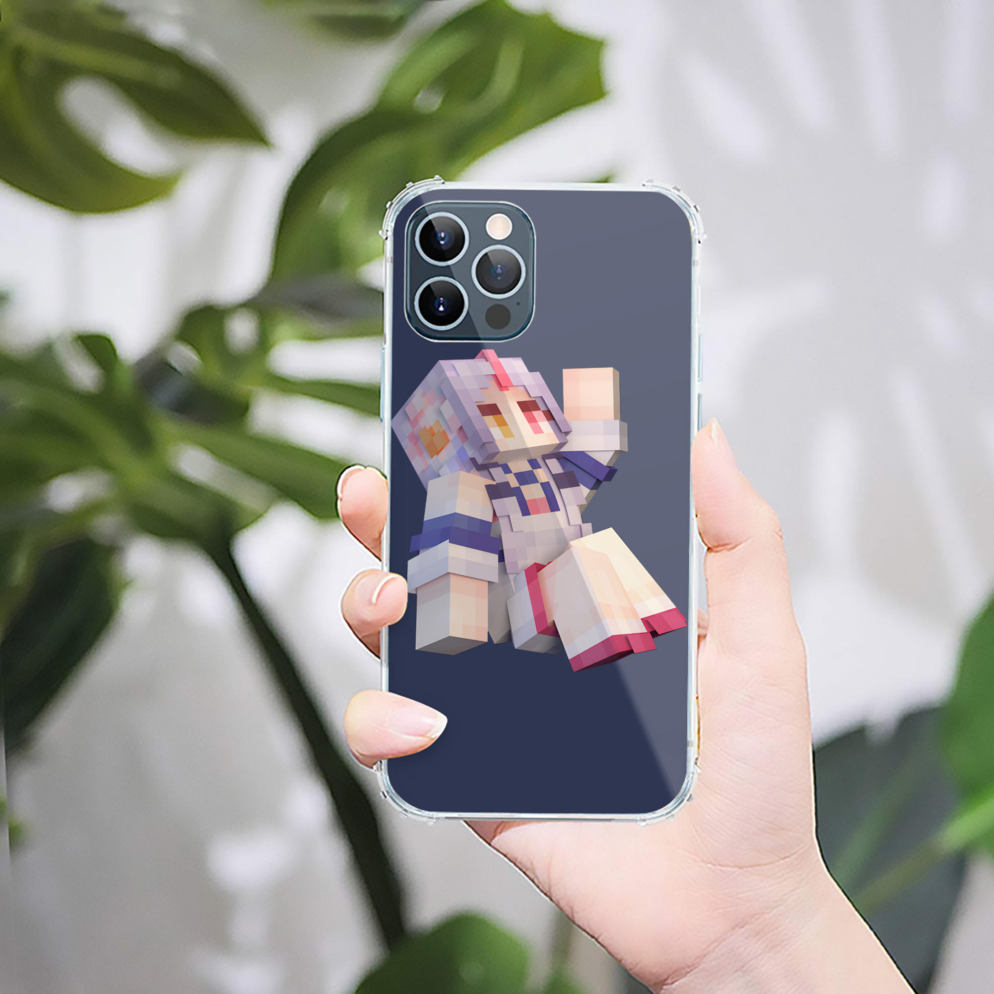 （画像用） マインクラフト ブロックの世界 Minecraft MC Block world 【iPhone 12シリーズ対応】透明スマホケース（クリアソフトケース）